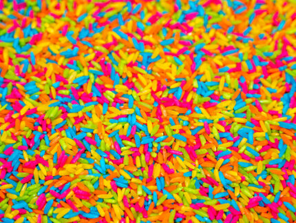 Neon Rainbow Rice sensory filler