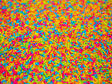 Neon Rainbow Rice sensory filler