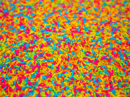 Neon Rainbow Rice sensory filler