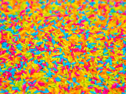 Neon Rainbow Rice sensory filler