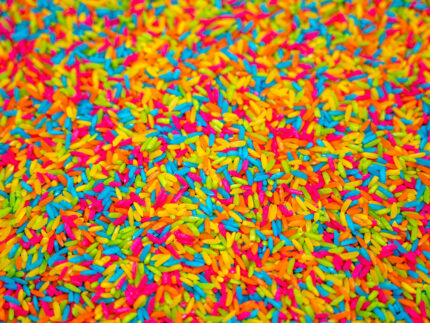Neon Rainbow Rice sensory filler