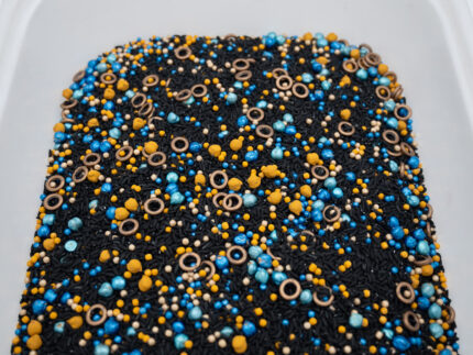 Galaxy Glow Sensory Filler Mix with black rice blue gold pearls chickpeas and O's