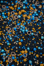 Galaxy Glow Sensory Filler Mix with black rice blue gold pearls chickpeas and O's