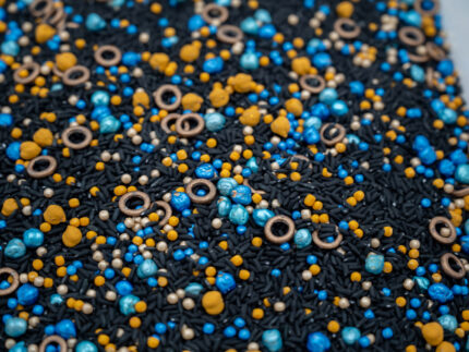 Galaxy Glow Sensory Filler Mix with black rice blue gold pearls chickpeas and O's