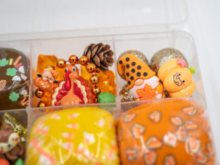 Deluxe Thanksgiving Play-Doh Kit with fall-colored dough, turkeys, pumpkins, leaves, sunflowers, gems and Thanksgiving accessories