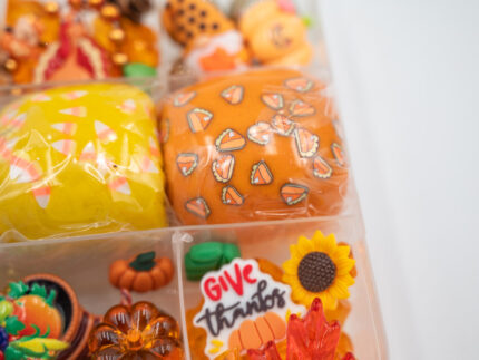 Deluxe Thanksgiving Play-Doh Kit with fall-colored dough, turkeys, pumpkins, leaves, sunflowers, gems and Thanksgiving accessories